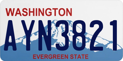 WA license plate AYN3821