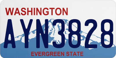 WA license plate AYN3828
