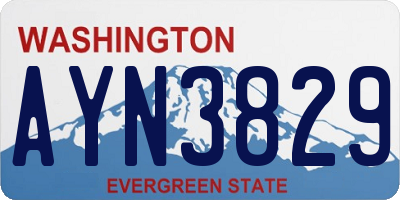 WA license plate AYN3829