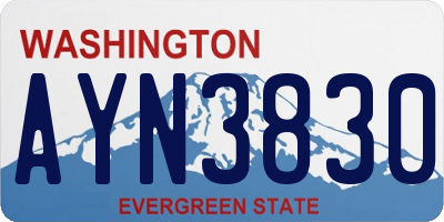 WA license plate AYN3830