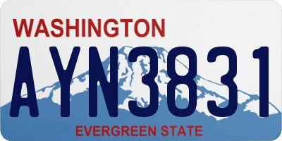 WA license plate AYN3831