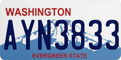 WA license plate AYN3833