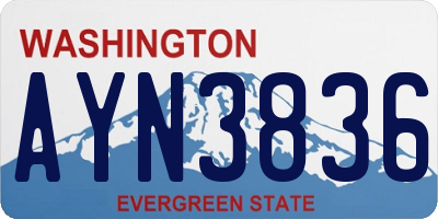WA license plate AYN3836