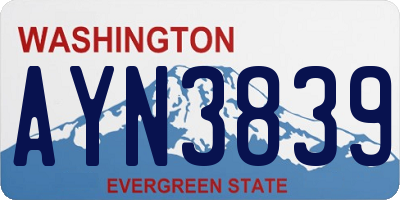 WA license plate AYN3839