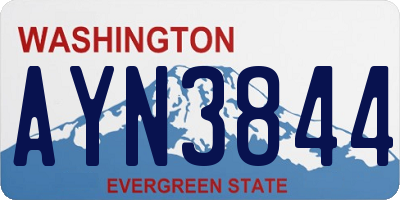 WA license plate AYN3844