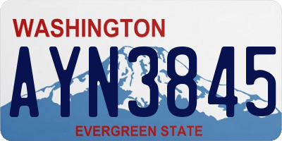 WA license plate AYN3845