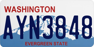 WA license plate AYN3848
