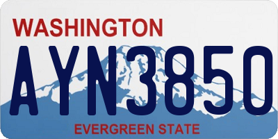 WA license plate AYN3850