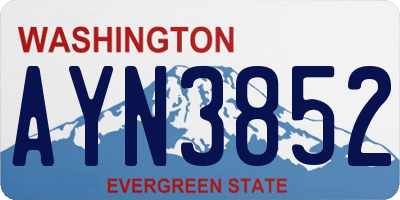 WA license plate AYN3852