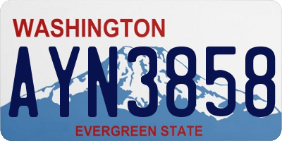 WA license plate AYN3858