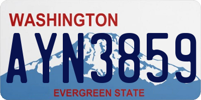 WA license plate AYN3859