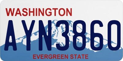 WA license plate AYN3860