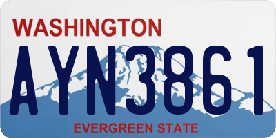WA license plate AYN3861