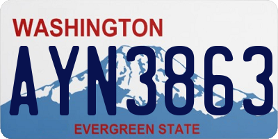 WA license plate AYN3863