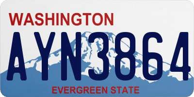 WA license plate AYN3864