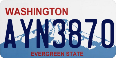 WA license plate AYN3870