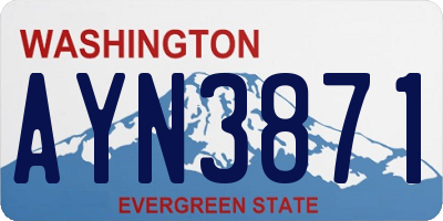 WA license plate AYN3871
