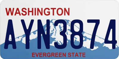 WA license plate AYN3874