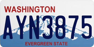 WA license plate AYN3875