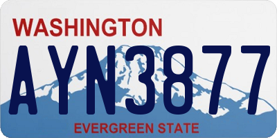 WA license plate AYN3877