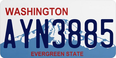 WA license plate AYN3885