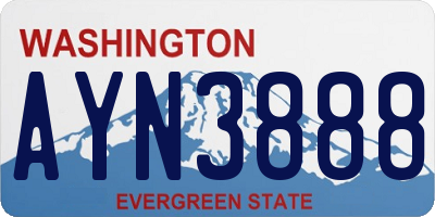 WA license plate AYN3888