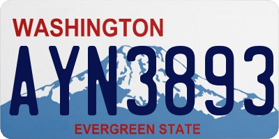 WA license plate AYN3893