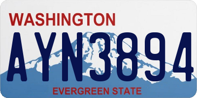 WA license plate AYN3894