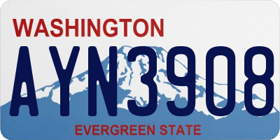 WA license plate AYN3908