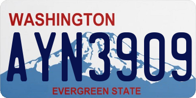 WA license plate AYN3909