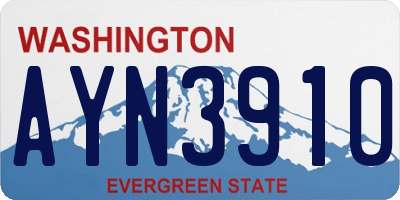 WA license plate AYN3910