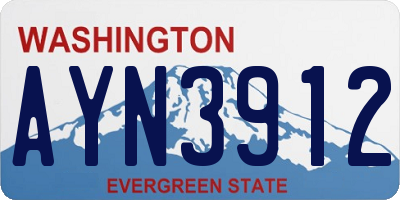 WA license plate AYN3912