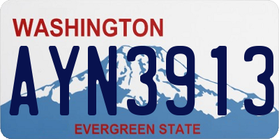 WA license plate AYN3913