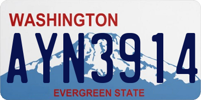 WA license plate AYN3914