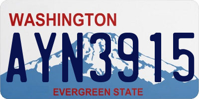 WA license plate AYN3915