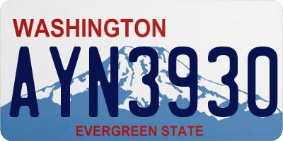 WA license plate AYN3930