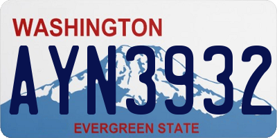 WA license plate AYN3932