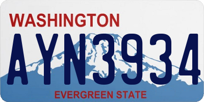 WA license plate AYN3934