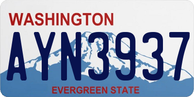 WA license plate AYN3937