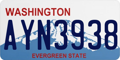 WA license plate AYN3938