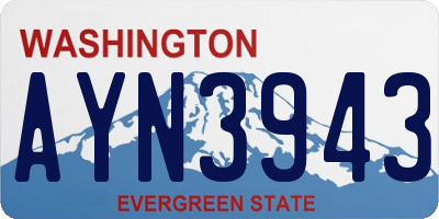 WA license plate AYN3943