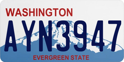 WA license plate AYN3947
