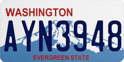 WA license plate AYN3948