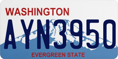 WA license plate AYN3950