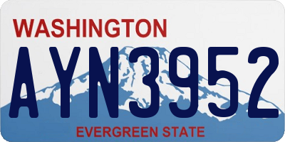 WA license plate AYN3952