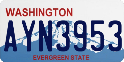 WA license plate AYN3953