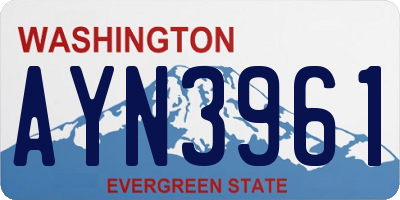 WA license plate AYN3961
