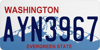 WA license plate AYN3967