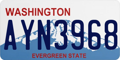 WA license plate AYN3968