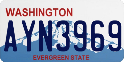WA license plate AYN3969